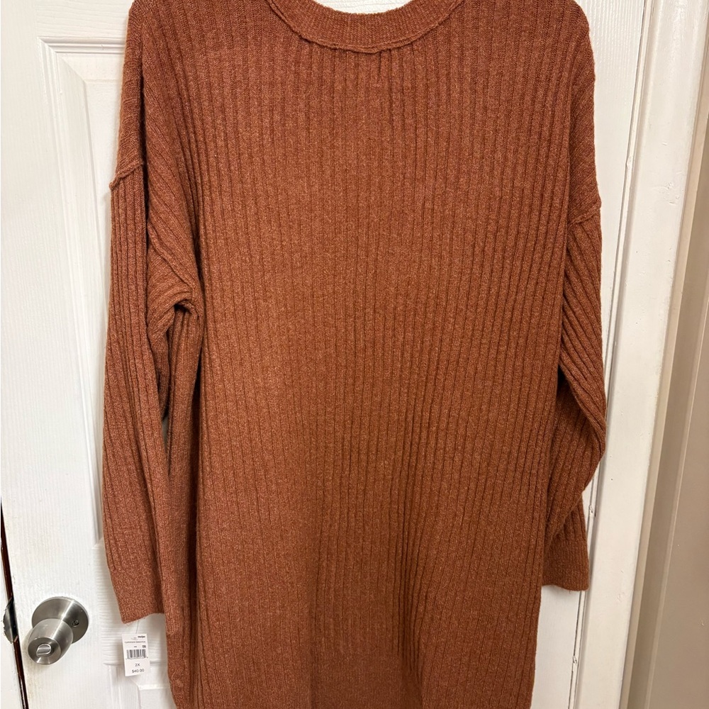 Gypsy Cloud Women's Rust Open-Front Ribbed Cardigan - Picture 7 of 7